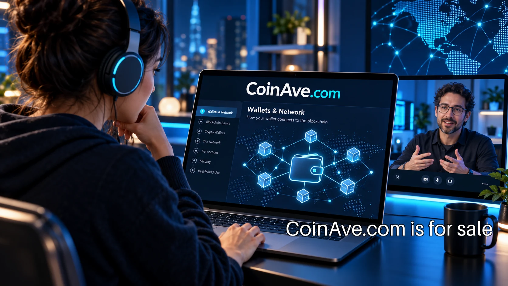 A crypto learning group reviewing wallet and network concepts on shared screens